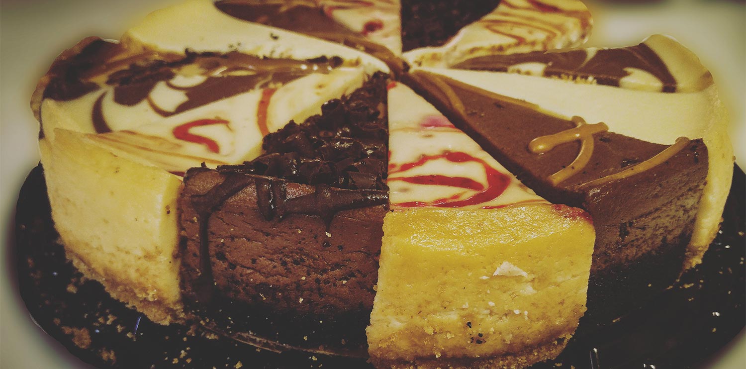 Variety of slices of cake